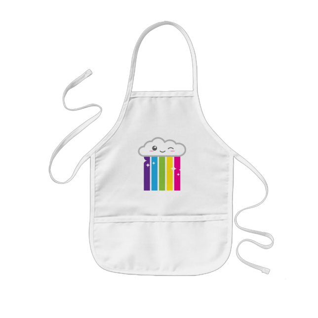 Kawaii Cloud and Rainbow Kid's Apron (Front)