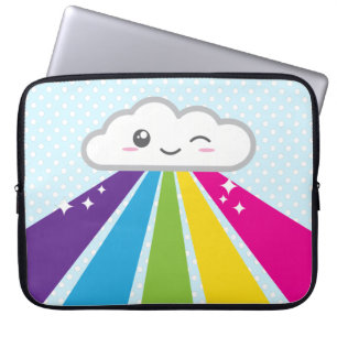 Kawaii Cloud and Rainbow Laptop Sleeve