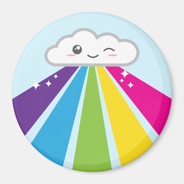 Kawaii Cloud and Rainbow Magnet (Front)