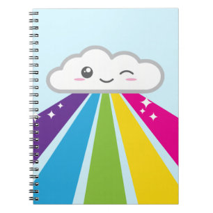 Kawaii Cloud and Rainbow Notebook