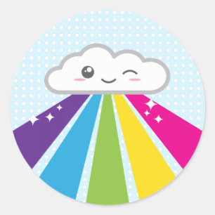 Kawaii Cloud and Rainbow Stickers