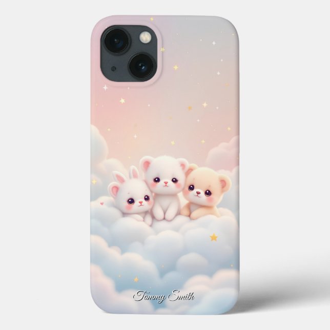 Kawaii Cloud Animals – Cute Pastel Aesthetic Case-Mate iPhone Case (Back)