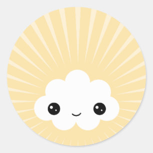Kawaii Cloud Classic Round Sticker