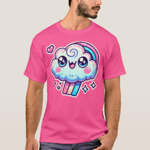 Kawaii Cloud With Rainbow Cute And Sparkling Sky T-Shirt