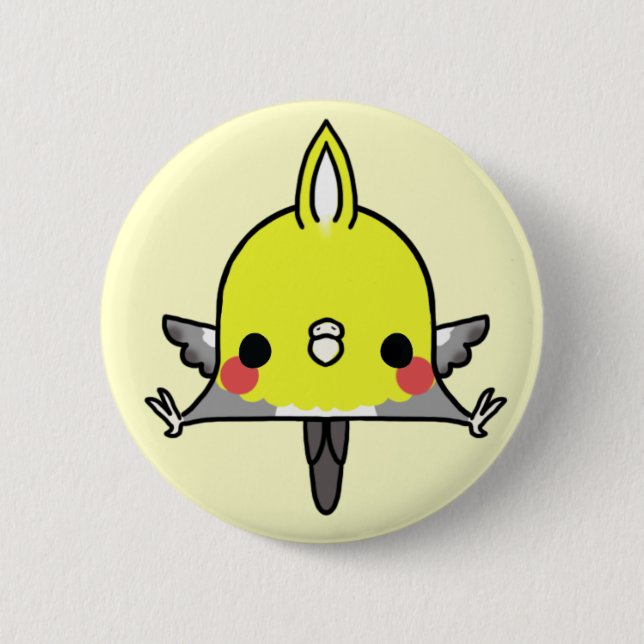 Kawaii Cockatiel (You change the Background!) 6 Cm Round Badge (Front)