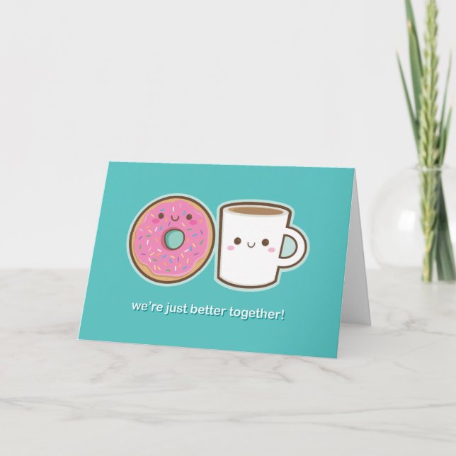 Kawaii Coffee & Doughnut Card (Front)