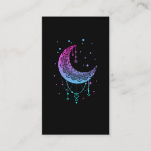Kawaii Colourful Pastel Goth Moon Business Card