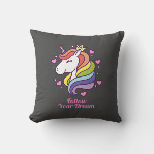 Kawaii Colourful Rainbow Unicorn Dreams Cushion