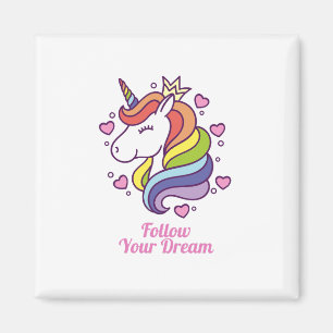 Kawaii Colourful Rainbow Unicorn Dreams Magnet