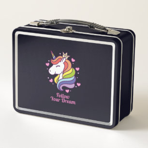 Kawaii Colourful Rainbow Unicorn Dreams    Metal Lunch Box