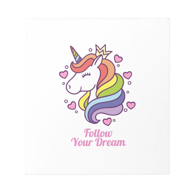 Kawaii Colourful Rainbow Unicorn Dreams       Notepad (Front)