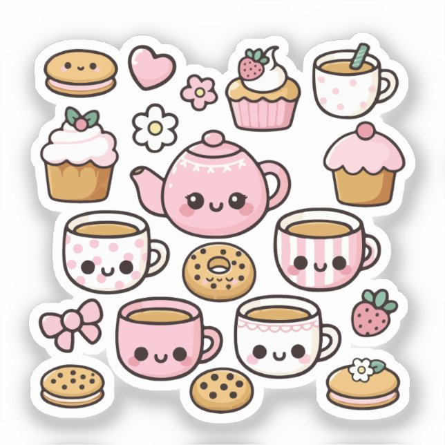 Kawaii cookies and tea (Front)