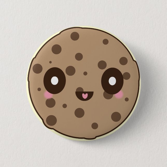 Kawaii Cookies chocolate chip 6 Cm Round Badge (Front)