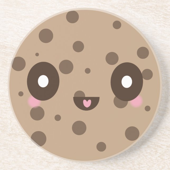 Kawaii Cookies chocolate chip Coaster (Front)