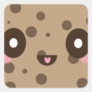 Kawaii Cookies chocolate chip Square Sticker