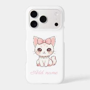 Kawaii Coquette Cat with Pink Bow Cute Feminine
