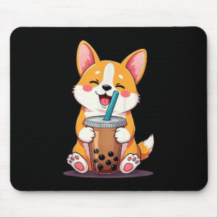 Kawaii Corgi Bubble Tea Mouse Mat
