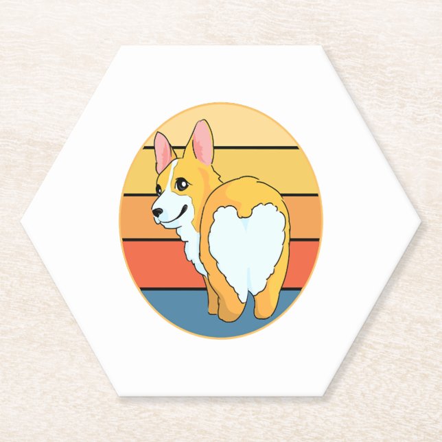 Kawaii Corgi Paper Coaster (Front)