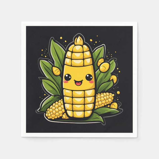 Kawaii Corn  Summer Napkin (Front)