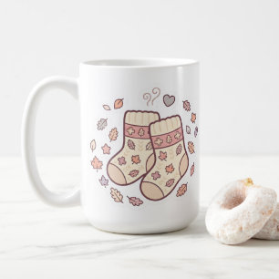 Kawaii Cosy Knit Autumn Socks Mug