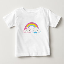 Kawaii Couple Clouds with Rainbow