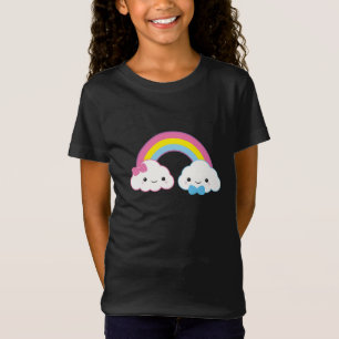 Kawaii Couple Clouds with Rainbow T-Shirt