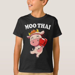 Kawaii Cow Moo Thai Kickboxing Muay Thai T-Shirt