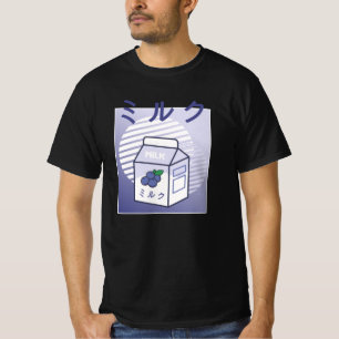 Kawaii Cow Retro Japanese Blueberry Milk T-Shirt