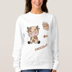 Kawaii Cow Retro Japanese Chocolate Cows Sweatshirt