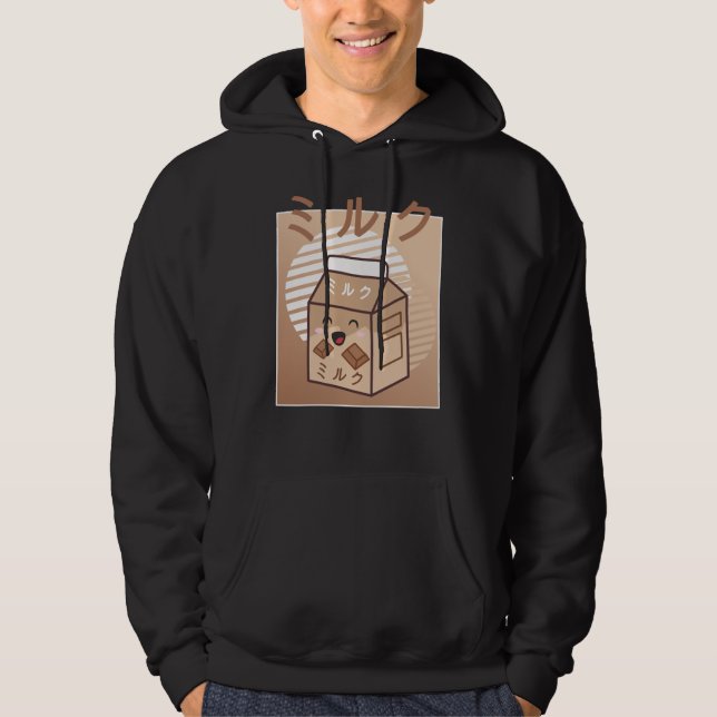 Kawaii Cow Retro Japanese Chocolate Milk Cows Hoodie (Front)