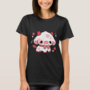 Kawaii Cow Strawberry Cute Aesthetic Anime Girls T T-Shirt