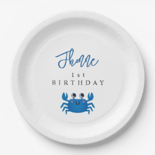 Kawaii Crab Beach Birthday Party Napkins Paper Plate