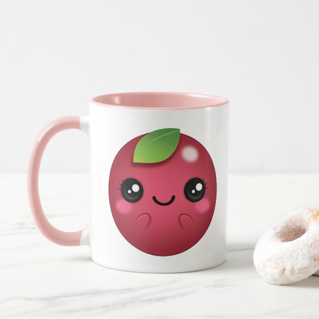 Kawaii Cranberry Mug (With Donut)