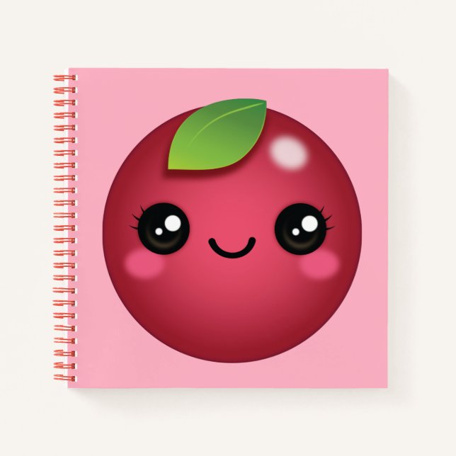 Kawaii Cranberry Notebook (Front)