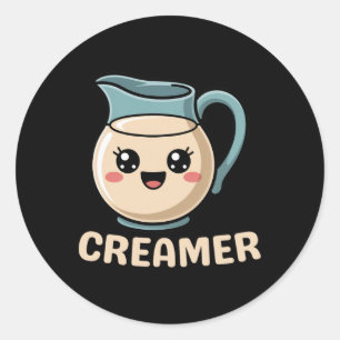 Kawaii Creamer Coffee Cute Halloween Costume Rista Classic Round Sticker