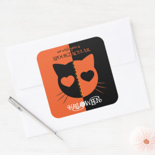Kawaii Creepy Cute Cat Spooktacular Halloween Square Sticker
