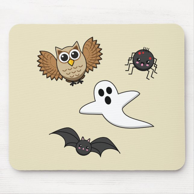Kawaii Creepy Night Creatures Set Mouse Mat (Front)