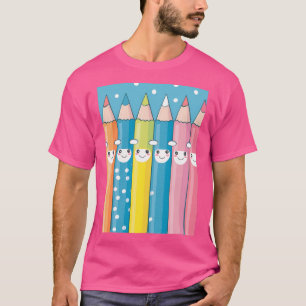 Kawaii Crew Adorable Pencil Pals For School Art T-Shirt