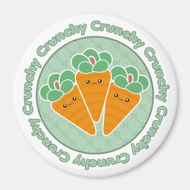 Kawaii Crunchy Carrots Magnet (Front)
