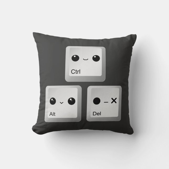 Kawaii Ctrl Alt Del Keyboard - Reboot Cushion (Front)