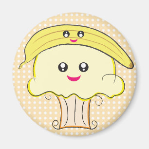 Kawaii Cupcake and Banana Magnet