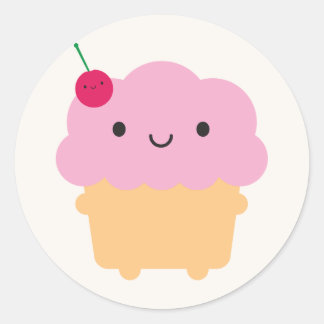 Kawaii Cupcake Classic Round Sticker