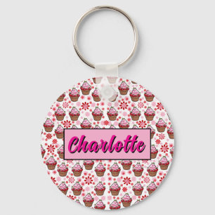 Kawaii Cupcake Design – Cute Dessert Illustration Key Ring