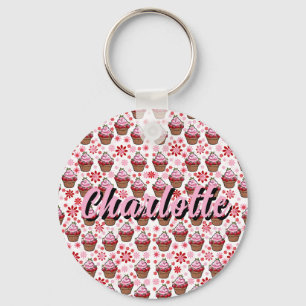 Kawaii Cupcake Design – Cute Dessert Illustration Key Ring