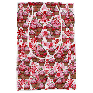 Kawaii Cupcake Design – Cute Dessert Illustration Medium Gift Bag