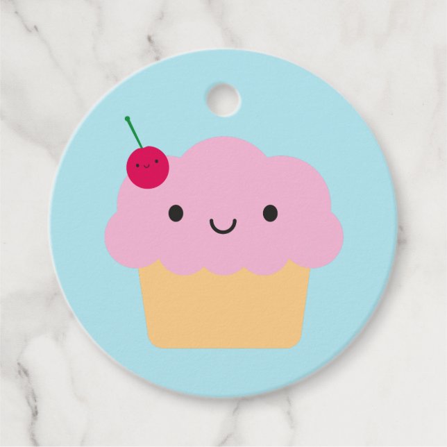 Kawaii Cupcake Favour Tags (Front)
