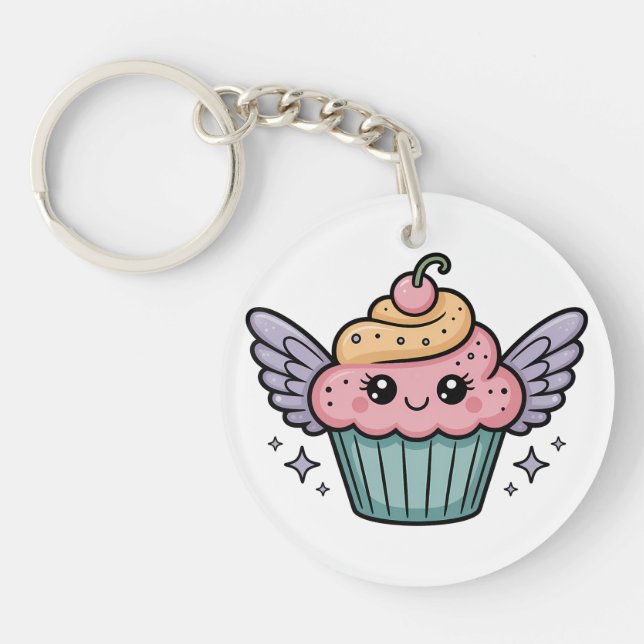  Kawaii Cupcake Key Ring (Front)