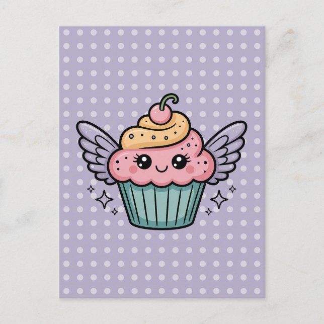  Kawaii Cupcake Postcard (Front)