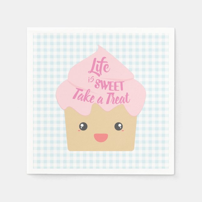 Kawaii Cupcake Take a Treat Napkin (Front)