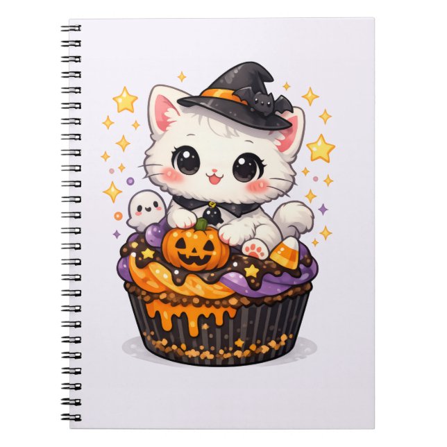 Kawaii Cupcake Witch Kitty  Notebook (Front)